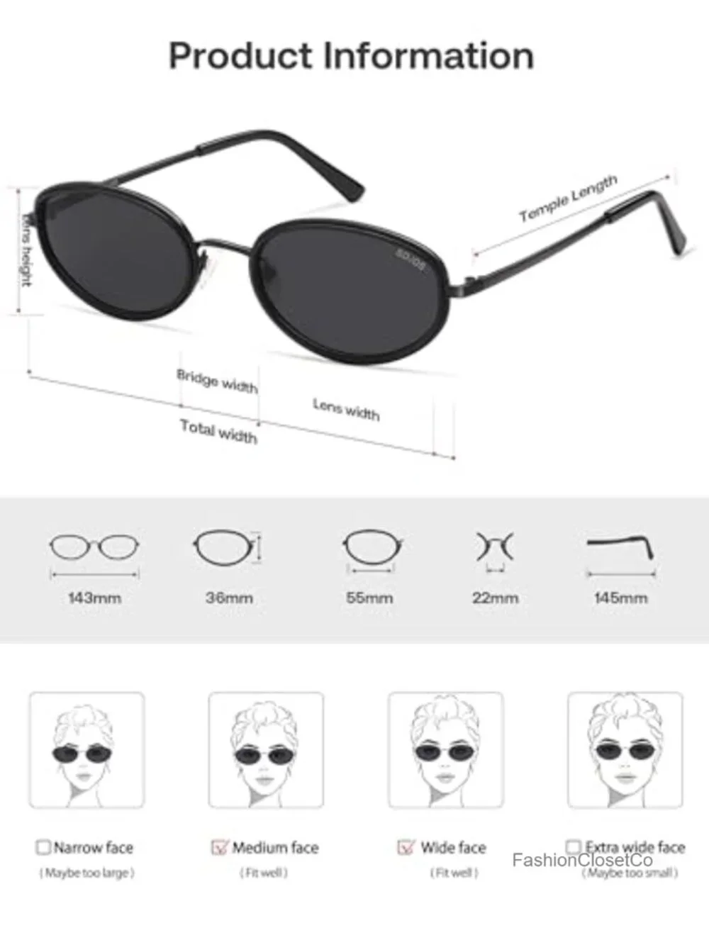 Trendy Retro Oval Polarized Sunglasses for Women Men UV400 Protection